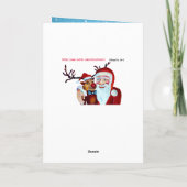 Waterverf Laughing Santa Claus Rudolf Smiling Kaart (Achterkant)
