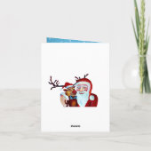 Waterverf Laughing Santa Claus Rudolf Smiling Kaart (Achterkant)