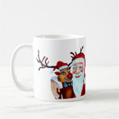 Waterverf Laughing Santa Claus Rudolf Smiling Koffiemok (Links)