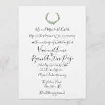 Waterverf Laurel Botanical Wedding Invitation