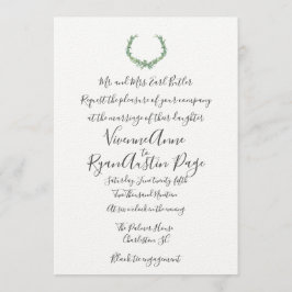 Waterverf Laurel Botanical Wedding Invitation Kaart
