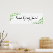 Waterverf Laurel Branch Wedding Seating Seating Poster (Keuken)