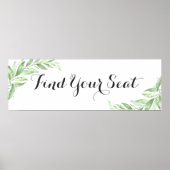 Waterverf Laurel Branch Wedding Seating Seating Poster (Voorkant)