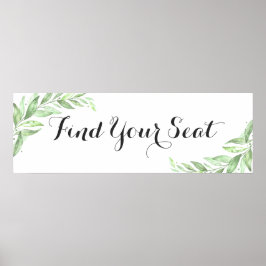 Waterverf Laurel Branch Wedding Seating Seating Poster