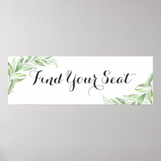 Waterverf Laurel Branch Wedding Seating Seating Poster (Voorkant)