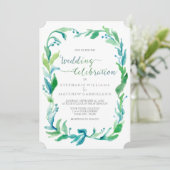 Waterverf Laurel Eucalyptus Blad Bladblad Krans Kaart (Staand voorkant)