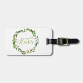 Waterverf Laurel Krans Maid of Honor Bagagelabel (Voorkant horizontaal)