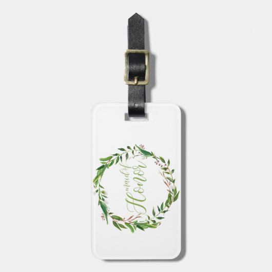 Waterverf Laurel Krans Maid of Honor Bagagelabel (Voorkant verticaal)