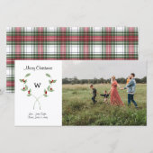 Waterverf Laurel & Pset-kerstkaart Feestdagenkaart (Voorkant / Achterkant)