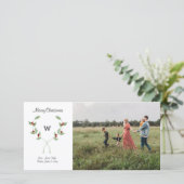 Waterverf Laurel & Pset-kerstkaart Feestdagenkaart (Staand voorkant)