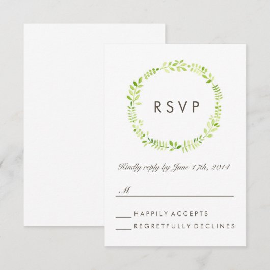 Waterverf Laurel RSVP (Voorkant / Achterkant)