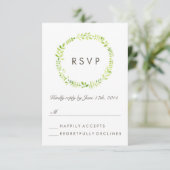 Waterverf Laurel RSVP Kaartje (Staand voorkant)