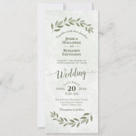 Waterverf Laurel verlaat Sage Green Wedding Kaart