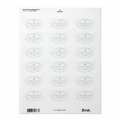 Waterverf Laurel Wreath Monogram Adresetiketten Etiket (Full Sheet)