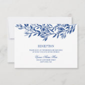 Waterverf Laurel Wreath Wedding Reception Kaart (Voorkant)