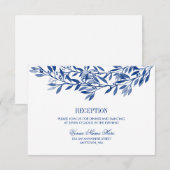 Waterverf Laurel Wreath Wedding Reception Kaart (Voorkant / Achterkant)