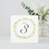 Waterverf Laurier Tafel Nummer Vierkant kaart (Staand voorkant)