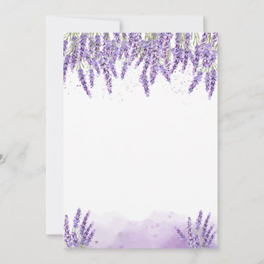 Waterverf Lavanda, String Lights Quinceanera Kaart (Achterkant)