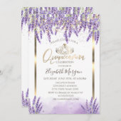 Waterverf Lavanda, String Lights Quinceanera Kaart (Voorkant / Achterkant)