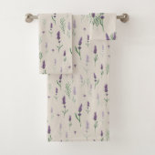 Waterverf Lavander Pattern Bad Handdoek (Insitu)