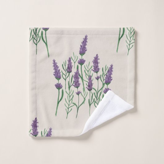 Waterverf Lavander Pattern Bad Handdoek (Wasdoekje)