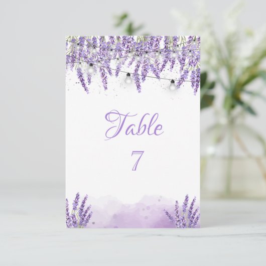 Waterverf Lavander String Lights E Kaart (Staand voorkant)