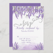 Waterverf Lavander String Lights Invitation Kaart (Voorkant / Achterkant)