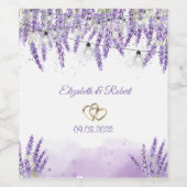 Waterverf Lavander String Lights Wijn Etiket (Enkel label)