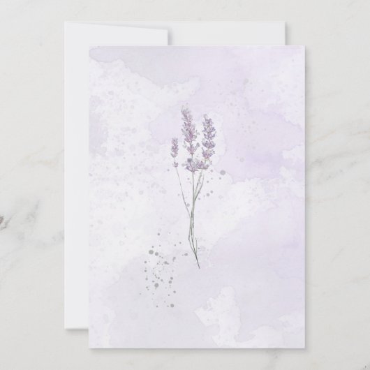 Waterverf lavendel baby shower kaart