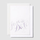 Waterverf Lavendel Bewaar de datum Overlay Vellum Uitnodigingen (Offset)
