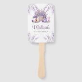 Waterverf Lavendel Birthday Brunch aangepaste foto Handwaaier (Voorkant)