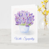 Waterverf Lavendel Bloem Sympathie Kaart (Gele Bloem)