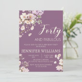 Waterverf Lavendel Bloemen 40e 40s Verjaardag Kaart (Staand voorkant)