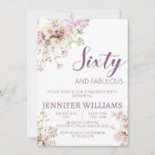 Waterverf Lavendel Bloemen 60e 60s Verjaardag Kaart (Voorkant)