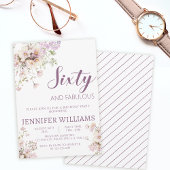 Waterverf Lavendel Bloemen 60e 60s Verjaardag Kaart