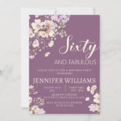 Waterverf Lavendel Bloemen 60e 60s Verjaardag Kaart (Voorkant)