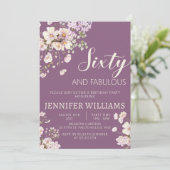 Waterverf Lavendel Bloemen 60e 60s Verjaardag Kaart (Staand voorkant)