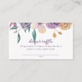 Waterverf Lavendel Bloemen Baby Luier Raffle Informatiekaartje (Voorkant)