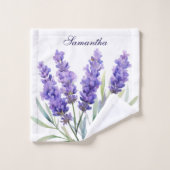 Waterverf Lavendel Bloemen Bad Handdoek (Wasdoekje)
