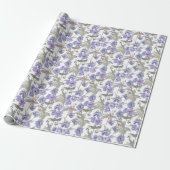Waterverf Lavendel Bloemen Cadeaupapier (Uitgerold)