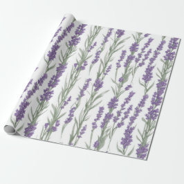Waterverf Lavendel Bloemen Cadeaupapier