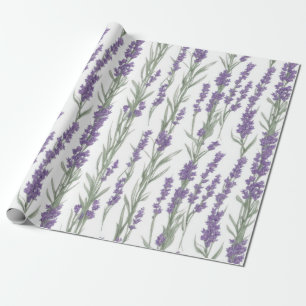 Waterverf Lavendel Bloemen Cadeaupapier