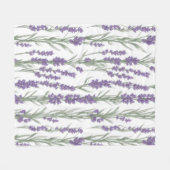 Waterverf Lavendel Bloemen Fleece Deken (Voorkant (Horizontaal))
