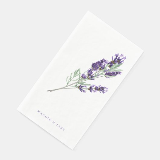 Waterverf Lavendel Bloemen Gepersonaliseerde bruil Servet (Hoek)