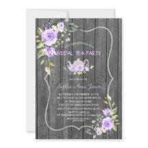 Waterverf Lavendel Bloemen Houten Bruilofts Theepa