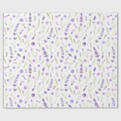 Waterverf Lavendel Bloemen Inpakpapier (Vlak)