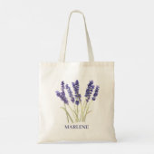 Waterverf Lavendel Bloemen Paarse Bloem Tote Bag (Achterkant)