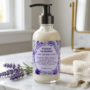 Waterverf Lavendel Bloemen Productlabels Etiket