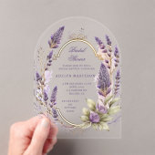 Waterverf Lavendel Bloemen Regal Vrijgezellenfeest Acryl Uitnodigingen (Insitu (Draagbaar))