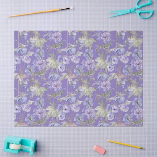 Waterverf Lavendel Bloemen Tissuepapier (Craft)
